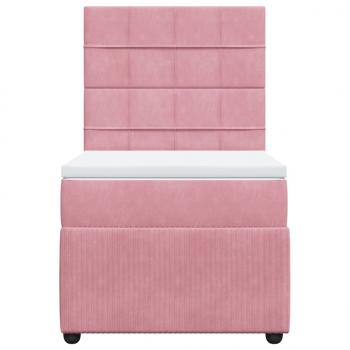 Boxspringbett mit Matratze Rosa 80x200 cm Samt