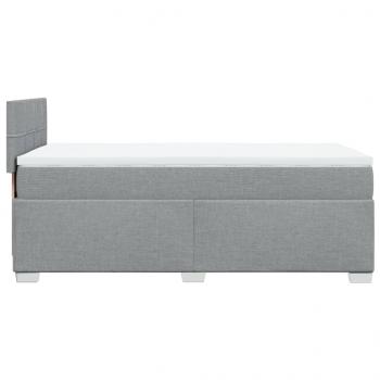 Boxspringbett mit Matratze Hellgrau 90x200 cm Stoff