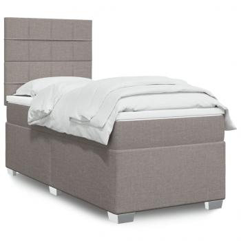 ARDEBO.de - Boxspringbett mit Matratze Taupe 90x190 cm Stoff