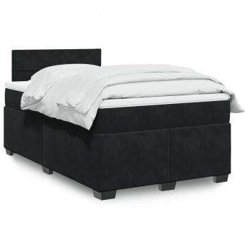 ARDEBO.de - Boxspringbett mit Matratze Schwarz 120x190 cm Samt