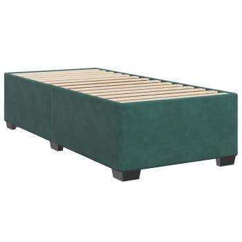 Boxspringbett mit Matratze Dunkelgrün 90x190 cm Samt