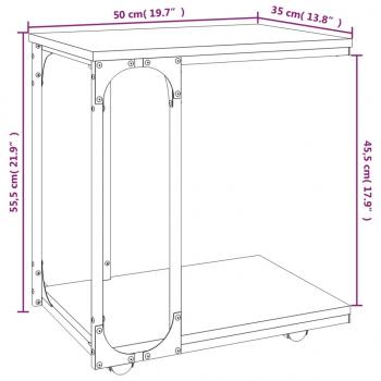 Beistelltisch mit Rollen Schwarz 50x35x55,5 cm Holzwerkstoff 