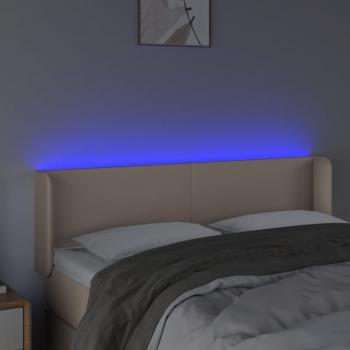 LED Kopfteil Cappuccino-Braun 147x16x78/88 cm Kunstleder