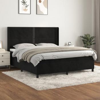 ARDEBO.de - Boxspringbett mit Matratze Schwarz 180x200 cm Samt