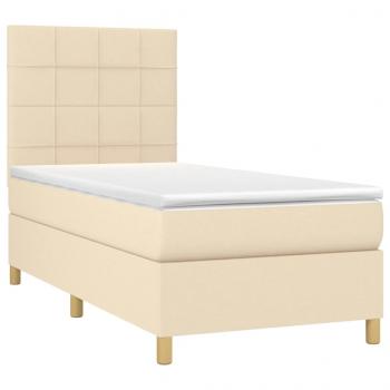 Boxspringbett mit Matratze Creme 80x200 cm Stoff