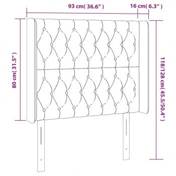 LED Kopfteil Schwarz 93x16x118/128 cm Samt