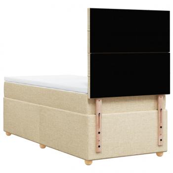 Boxspringbett mit Matratze Creme 90x190 cm Stoff