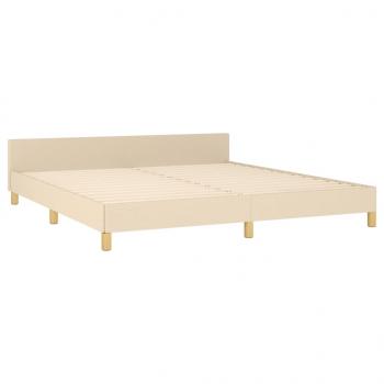 Bettgestell ohne Matratze Creme 180x200 cm Stoff