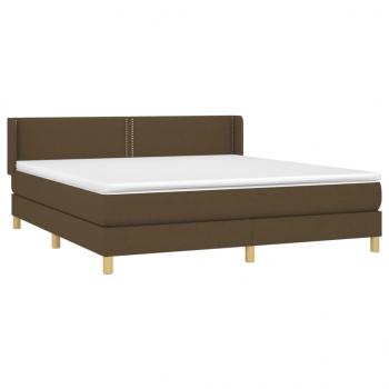 Boxspringbett mit Matratze Dunkelbraun 180x200 cm Stoff