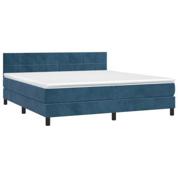 Boxspringbett mit Matratze & LED Dunkelblau 180x200 cm Samt