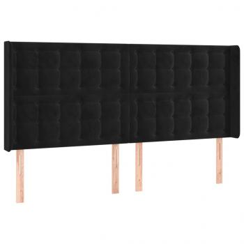 Boxspringbett mit Matratze & LED Schwarz 180x200 cm Samt