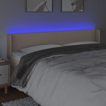 LED Kopfteil Cappuccino-Braun 163x16x78/88 cm Kunstleder