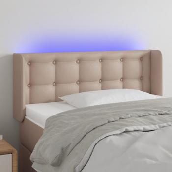 ARDEBO.de - LED Kopfteil Cappuccino-Braun 83x16x78/88 cm Kunstleder