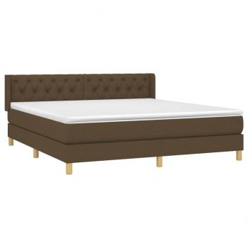 Boxspringbett mit Matratze Dunkelbraun 160x200 cm Stoff