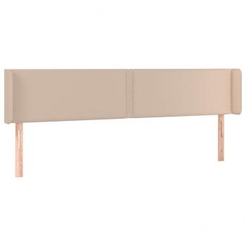 Kopfteil mit Ohren Cappuccino-Braun 203x16x78/88 cm Kunstleder