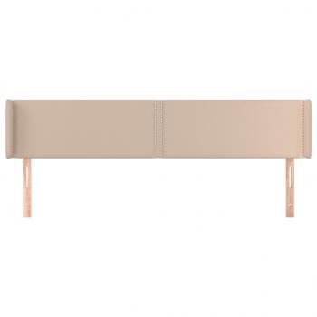 Kopfteil mit Ohren Cappuccino-Braun 203x16x78/88 cm Kunstleder