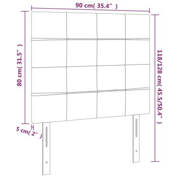 LED Kopfteil Dunkelblau 90x5x118/128 cm Samt