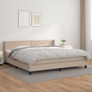 ARDEBO.de - Boxspringbett Matratze Cappuccino-Braun 200x200cm Kunstleder