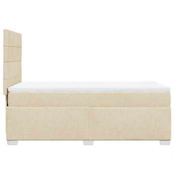 Boxspringbett mit Matratze Creme 90x200 cm Stoff