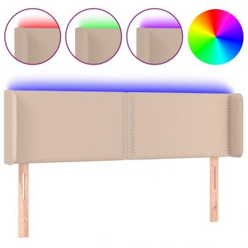 LED Kopfteil Cappuccino-Braun 147x16x78/88 cm Kunstleder