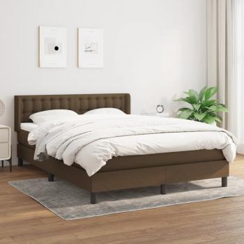 ARDEBO.de - Boxspringbett mit Matratze Dunkelbraun 140x200 cm Stoff