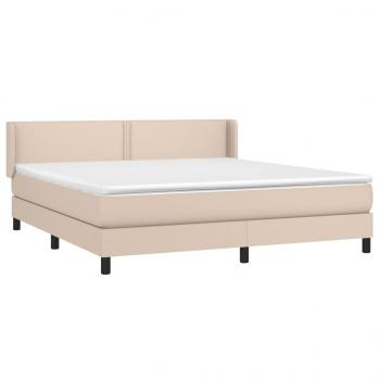 Boxspringbett Matratze Cappuccino-Braun 160x200 cm Kunstleder