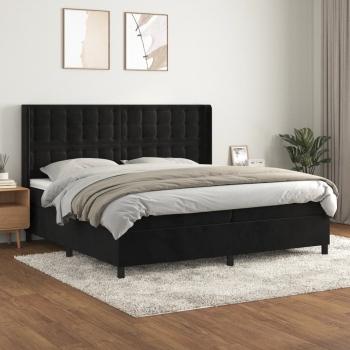 ARDEBO.de - Boxspringbett mit Matratze Schwarz 200x200 cm Samt