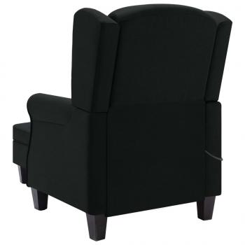 Massagesessel mit Hocker Schwarz Stoff