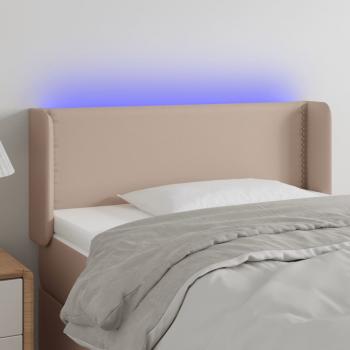 ARDEBO.de - LED Kopfteil Cappuccino-Braun 103x16x78/88 cm Kunstleder