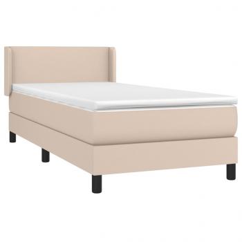 Boxspringbett mit Matratze Cappuccino-Braun 90x200cm Kunstleder