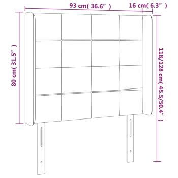 Kopfteil mit Ohren Dunkelblau 93x16x118/128 cm Samt