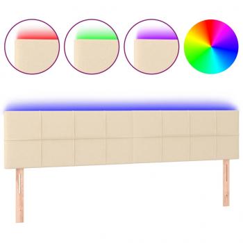 LED Kopfteil Creme 180x5x78/88 cm Stoff