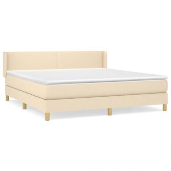 Boxspringbett mit Matratze Creme 160x200 cm Stoff