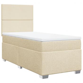 Boxspringbett mit Matratze Creme 80x200 cm Stoff