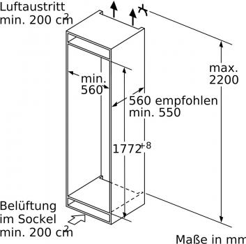 Siemens GI81NACE0 iQ500 Einbau Gefrierschrank, Nischenhöhe: 177,5 cm, 212 L, Flachscharnier mit Softeinzug, noFrost, varioZone