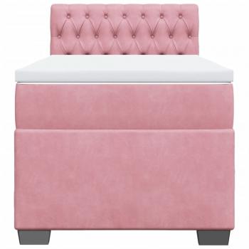 Boxspringbett mit Matratze Rosa 90x190 cm Samt