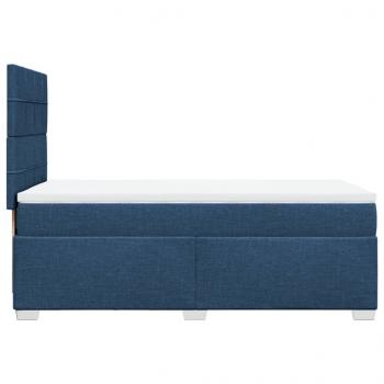 Boxspringbett mit Matratze Blau 100x200 cm Stoff