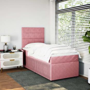 Boxspringbett mit Matratze Rosa 100x200 cm Samt