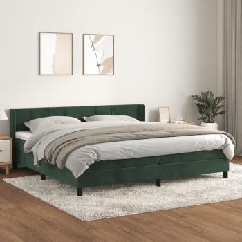 ARDEBO.de - Boxspringbett mit Matratze Dunkelgrün 200x200 cm Samt