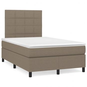 ARDEBO.de - Boxspringbett mit Matratze Taupe 120x190 cm Stoff