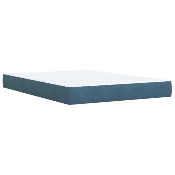 Boxspringbett mit Matratze Blau 140x190 cm Samt