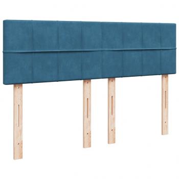 Boxspringbett mit Matratze Blau 140x190 cm Samt