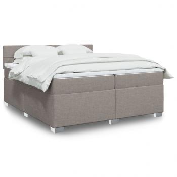 ARDEBO.de - Boxspringbett mit Matratze Taupe 200x200 cm Stoff