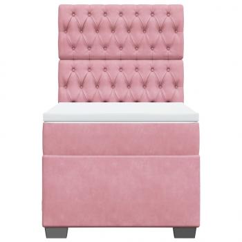 Boxspringbett mit Matratze Rosa 90x190 cm Samt