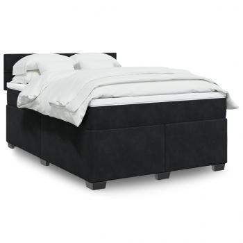 ARDEBO.de - Boxspringbett mit Matratze Schwarz 140x190 cm Samt