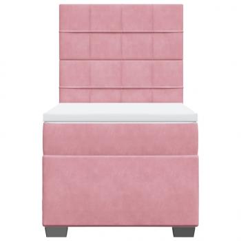 Boxspringbett mit Matratze Rosa 100x200 cm Samt