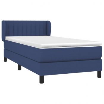 Boxspringbett mit Matratze Blau 80x200 cm Stoff