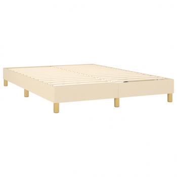 Boxspringbett mit Matratze Creme 140x190 cm Stoff