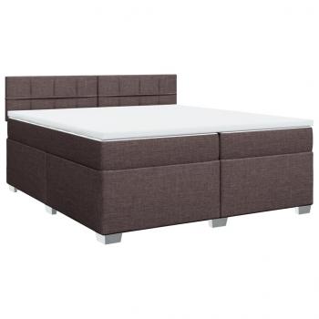 Boxspringbett mit Matratze Dunkelbraun 200x200 cm Stoff