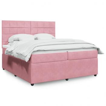 ARDEBO.de - Boxspringbett mit Matratze Rosa 200x200 cm Samt